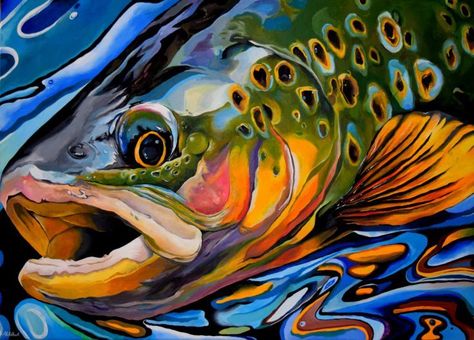 1202 best images about Fish Art on Pinterest | Fish paintings ... Trout Painting, Trout Art, Fly Fishing Art, Fishing Ideas, Fish Artwork, Watercolor Fish, Fish Drawings, Desenho Tattoo, Rainbow Trout