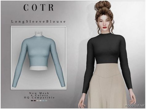 Long Sleeve Blouse T-507 for Sims 4 at ModsHost! ChordoftheRings Long Sleeve Blouse T-507 6 Colors New Mesh (All LODs) All Texture Maps HQ Compatible Custom Thumbnail Type: Tops Enjoy! #adult #sims4cc #clothing #female #videogames Sims 4 Long Sleeve Bodysuit, Sims 4 Cc Long Sleeve Shirt Patreon, Sims 4 Cc Clothes Crop Tops Long Sleeve, The Sims 4 Blouse Cc, Sims 4 Cc Long Sleeve Crop Top, Sims 4 Cc Clothes Long Sleeve, Sims 4 Long Sleeve Top, Sims 4 Longsleeve, Sims 4 Cc Longsleeve