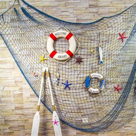 Online Shop New Arrival HOT Home Decor The Mediterranean Sea style Wall Stickers Big Fishnet Decoration Wall Hangings | Aliexpress Mobile Fishing, Shells, Ideas Baby Shower, Fishing Net, Mediterranean Sea, Shower Ideas, Sea Shells, Dream Catcher, Baby Mobile