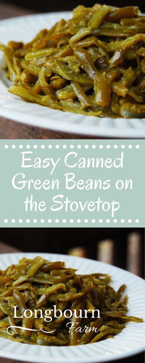 This easy canned green bean recipe is a delicious way to use those green beans in your pantry! Making green beans from a can can be delicious!! Try it today Green Beans From A Can, French Green Bean Recipes, Canned Green Bean Recipes, Canned Green Beans, Green Bean Recipe, Green Beans Side, Green Beans Side Dish, Easy Green Beans, Bean Recipe