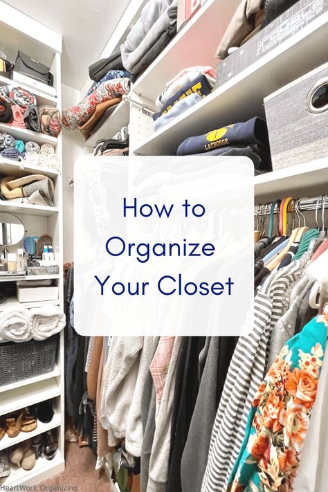 How to Organize Your Closet in five easy steps that you can use today. Organizing is fun and helps you feel more put together. Organizing Clothes By Category, How To Organize Bedding In Closet, How To Reorganize Your Closet, Organize Pants In Closet, How To Organize Clothes In Closet, How To Organize Your Clothes, Organizing Pants In Closet, Best Way To Organize Closet, Ways To Organize Your Closet