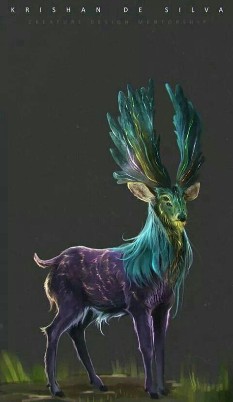 Fey Deer Fantasy Creature Design, Mystical Animals, Fantasy Creature, Mythical Animal, Fantasy Beasts, Creature Drawings, Fantasy Creatures Art, Fantasy Monster, Mythical Creatures Art