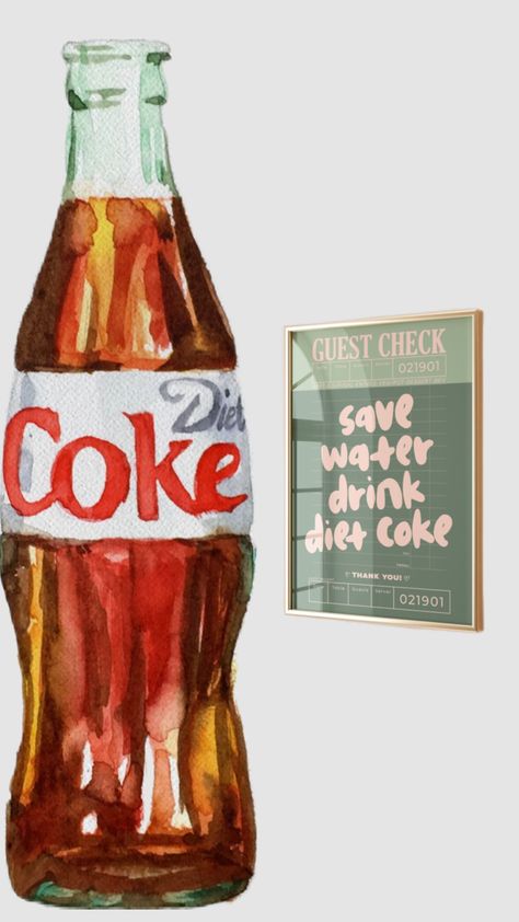 Bottle Drawing, Cute Canvas Paintings, Watercolor Fashion, Diy Watercolor Painting, Coke Bottle, Coca Cola Bottle, Diet Coke, Diy Watercolor, Arte Inspo