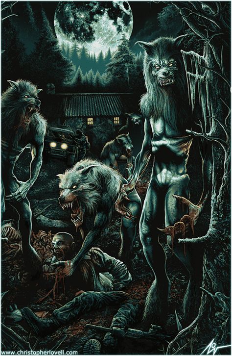 DOG SOLDIERS - CHRISTOPHER LOVELL - FRIGHT RAGs by ~Lovell-Art on deviantART Christopher Lovell, Fright Rags, Dog Soldiers, Bark At The Moon, Werewolf Art, Vampires And Werewolves, World Of Darkness, Classic Monsters, Gothic Horror