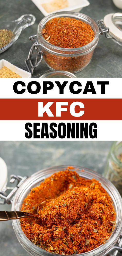 KFC Seasoning Good Chicken Seasoning, 11 Herbs And Spices Fried Chicken, Copycat Canning Recipes, Seasoning Mixes Spice Combinations, Kfc 11 Herbs And Spices Recipe, Homemade Chicken Seasoning, Kfc Chicken Seasoning Recipe, Copycat Spice Blends, Fried Chicken Seasoning Spices