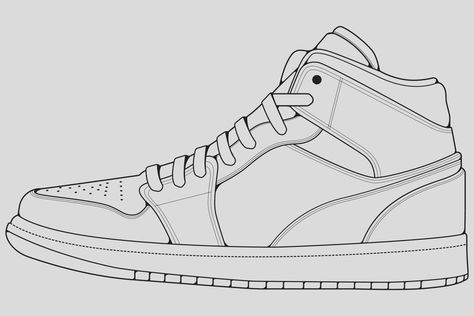 Shoes sneaker outline drawing vector, Sneakers drawn in a sketch style, black line sneaker trainers template outline, vector Illustration. Shoe Vector Illustration, Sneaker Sketch Design, Trainers Drawing, Trainer Template, Sneaker Outline, Shoe Outline, Sneaker Drawing, Sneakers Vector, Sneaker Illustration