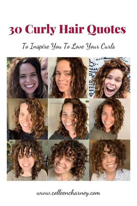 30 Curly Hair Quotes To Inspire You To Love Your Curls | Colleen Charney Curly Hair Quotes Instagram, Wavy Hair Quotes, Love Your Curls, Curly Hair Quotes, Damaged Curly Hair, Natural Hair Shampoo, Curly Hair Care Routine, Frizzy Curly Hair, Dry Curly Hair