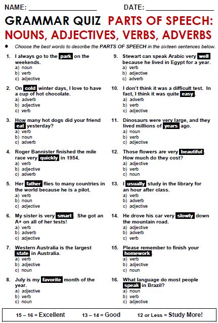 Parts of Speech - All Things Grammar Part Of Speech Grammar Worksheet, Parts Of Speech Worksheet With Answers, Part Of Speech Worksheet, Parts Of Speech Test, Parts Of Speech Exercises, Parts Of Speech Worksheet, Speech Worksheets, Part Of Speech Grammar, English Grammar Test