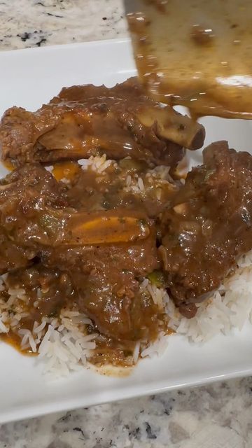 Smothered Ribs Southern Style, Stewed Ribs Recipe, Smothered Short Ribs, Smothered Ribs In Gravy, Louisiana Rice And Gravy Recipes, Smothered Neckbone Recipes, Smothered Ribs, Neckbone Recipe, Pork Short Ribs