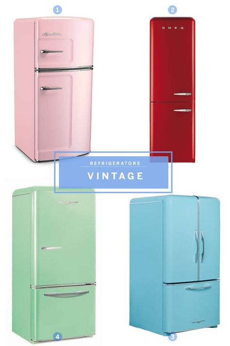 Best Refrigerators by Style: Modern, Vintage & Industrial Kitchens | Apartment Therapy (scheduled via http://www.tailwindapp.com?utm_source=pinterest&utm_medium=twpin&utm_content=post147756479&utm_campaign=scheduler_attribution) Kitchens Apartment, Retro Home Design, Vintage Industrial Kitchen, Contemporary Kitchen Tables, Industrial Kitchens, Modern Kitchen Furniture, Lifestyle Routine, Vintage Fridge, Vintage Refrigerator