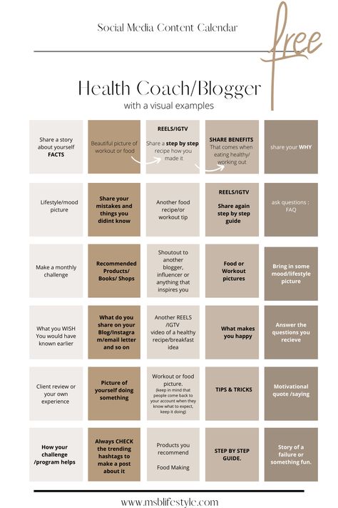 30 Instagram Posts Examples for Health Coach/Blogger. Health Coach Branding, Free Social Media Templates, Instagram Post Ideas, Instagram Branding Design, Instagram Feed Planner, Instagram Planner, Online Fitness Coaching, Coach Instagram, Social Media Content Calendar