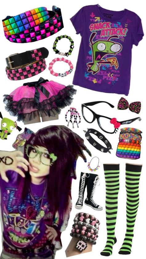 Scene Clothing Ideas, Scene Outfits For School, Scene Fashion Aesthetic, Scene Outfits Ideas, Scene Astethic, How To Dress Scene, Scene Clothes 2000s, Sence Style, Scene Kid Clothes