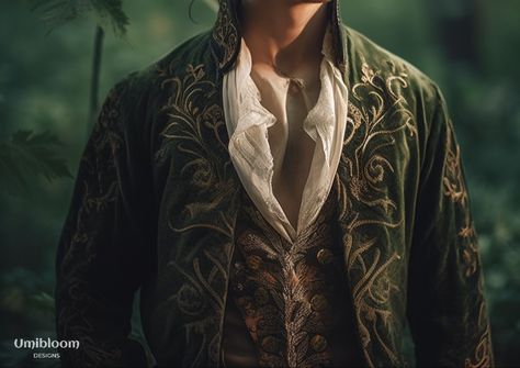 Medieval Ball Gown, Forestcore Aesthetic, Wedding Dress Fantasy, Green Suit Men, Faerie Aesthetic, Fae Aesthetic, Male Fairy, Harry Wedding, Male Elf