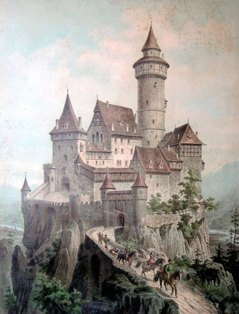 Castle Pictures, Castle Art, Graphics Fairy, Fantasy City, Fantasy Castle, Fantasy Places, Clip Art Vintage, Beautiful Castles, Wow Art