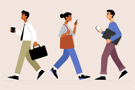 Free Vector | People going back to work illustration Flat Design Ideas, Vector Illustration People, Work Cartoons, Work Icon, Work Illustration, Going Back To Work, Vector People, Man Illustration, Motion Graphics Design