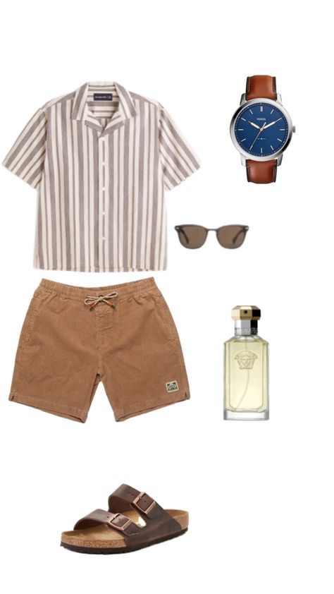 Coastal grandson | coastal outfits | men’s watched | men’s sandals | summer outfits | Versace | Versace dreamer | men’s sunglasses Coastal Grandson, Coastal Outfits, Tan Outfit, Mens Summer Outfits, Classy Outfits Men, Spring Outfits Men, Black Men Street Fashion, Men Street Fashion, Crazy Outfits