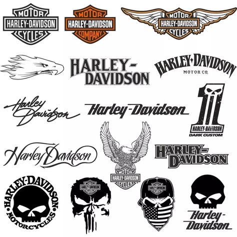 Harley Davidson Logo Tattoo, Harley Davidson Symbol, Harley Davidson Stickers, Harley Davidson Svg, Logo Design Inspiration Sports, Harley Davidson Decals, Motorcycles Logo Design, Moto Harley Davidson, Harley Davidson Images