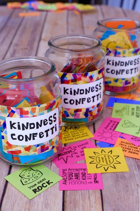 Kindness Messages, Kindness Confetti, Kindness Club, Kindness Ideas, Kindness Projects, Compliment Cards, Spreading Kindness, Confetti Cards, Kindness Activities