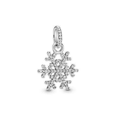 Pandora Sparkling Snowflake Pendant - Sterling Silver / Clear Pandora Charms Christmas, Pandora Snowflake, Pandora Chain Bracelet, Elsa Necklace, Pandora Winter, Pandora Bracelet Charms Ideas, Pandora Collection, Pandora Jewelry Charms, Charms Pandora