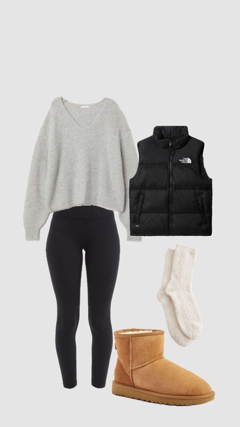 Leggings Outfit With Boots, Cozy Fall Outfits With Uggs, Casual Cozy Fit Leg Warmers For Winter, Trendy Winter Boots Ugg, Comfy Outfits With Ugg Slippers, Winter Outfit Ideas, Cute Comfy Winter Outfits, Ugg’s And Leg Warmers, Winter Camping Outfits