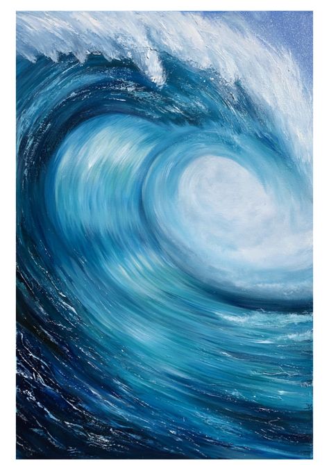 Ocean Painting Ideas, Sea Waves Painting, Ocean Wave Drawing, Sea Wave Painting, Paintings Ocean, Wave Paintings, Ocean Wave Art, Wave Crashing, Painting Waves