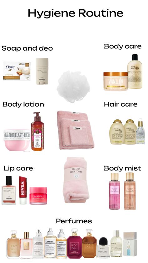 Hygiene Routine Hygiene Haul, Feminine Hygiene Routine, How To Apply Perfume, Hygiene Essentials, Hygiene Kit, Personal Hygiene Items, Haut Routine, Lashes Tutorial, Healthy Hair Routine