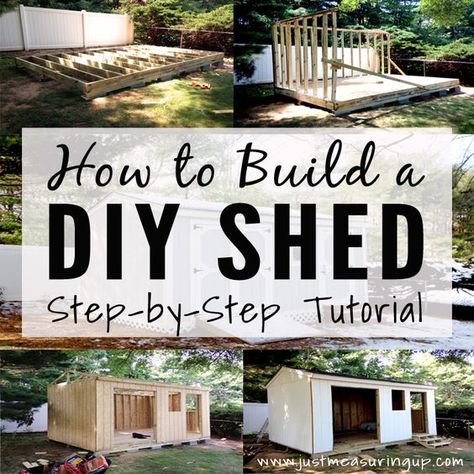 Build A Storage Shed, Diy Shed Kits, Building A Storage Shed, Build A Shed, Build Your Own Shed, Shed Construction, Firewood Shed, Diy Step By Step, Storage Shed Plans