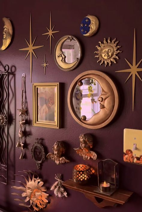 #jungalowstyle #myinterior #myhousebeautiful #interiorstyling #interior_delux #howwedwell #pocketofmyhome #homedecorideas #interiors4all #designsponge Room Decor Whimsigoth, Whimsigoth Bathroom Ideas, Unique Wall Colors, Home Decor Witchy, Whimsical Goth Home Decor, Gothic Whimsical Decor, Whimsy Room Decor, Whimsy Goth Room Aesthetic, Whimsi Goth Decor