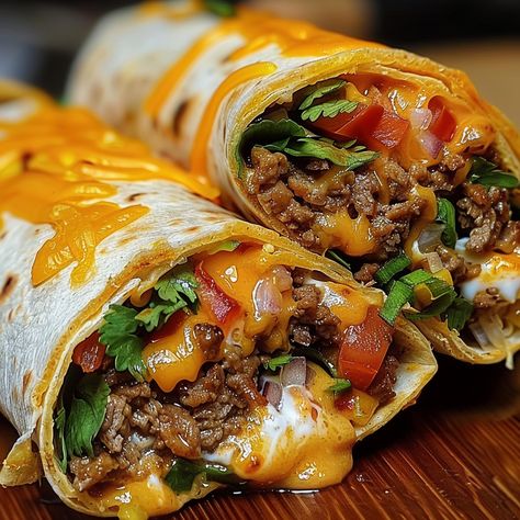 How to Make Homemade Nacho Cheese Beef Wrap - Charm Recipes Mexican Street Nachos, Cheesy Beef Nacho Wrap, Recipes With Mexican Cheese, Nacho Cheese Burrito, Beefy Nacho Cheese Wraps, Beef Cheese Burrito, Homemade Tacos Beef, How To Make Wraps Recipes, Nacho Cheese Beef Wrap Recipe