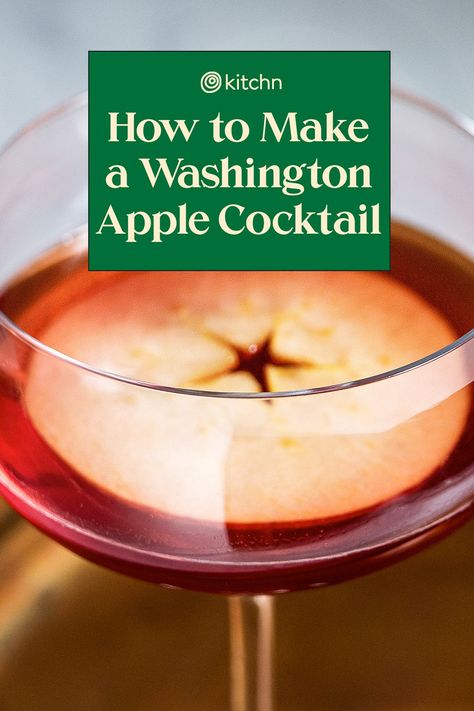 This Washington apple cocktail recipe is the best way to welcome fall. This recipe kicks up the Canadian whisky and dials back on the sour apple schnapps and cranberry juice. Here's how to make it. Washington Apple Shot Recipe, Apple Alcohol, Washington Apple Cocktail, Apple Halloween Cocktail, Cocktails With Crown Apple, Apple Juice Cocktail, Apple Cocktail Recipes, Sour Apple Pucker, Apple Schnapps