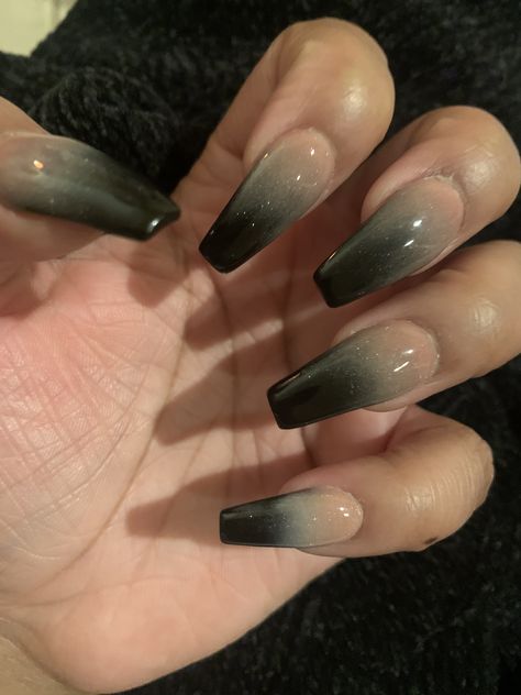 Black Ombre Manicure, Reverse Black Ombre Nails, Black To Silver Ombre Nails, Three Color Ombre Nails, Black Grey Ombre Nails, Black To White Ombre Nails, Nude To Black Ombre Nails, Black And Grey Ombre Nails, Black White Ombre Nails