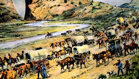 Pioneers Move West | Kids Discover Oregon Trail History, United States Geography, Treaty Of Paris, River Camp, Westward Expansion, Panning For Gold, Manifest Destiny, Erie Canal, Louisiana Purchase