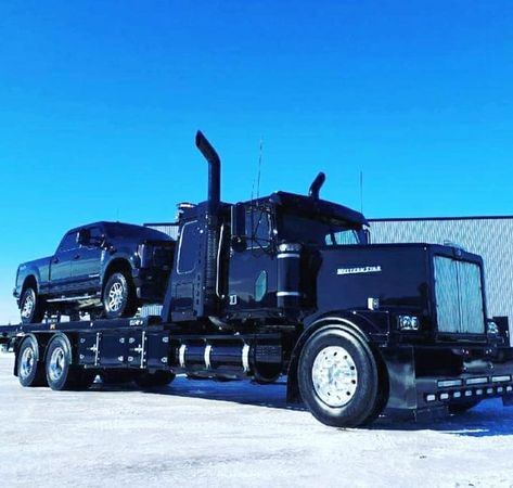 towtruck on Instagram: “#towtruck #tow #flatbed #black #towblack #blacktow #follow #20k #worldtow #passiontow #towtruckinstagran #like #likes #westernstar” Flatbed Towing, Tow Truck, Buses, Trucks, On Instagram, Quick Saves, Instagram, Black