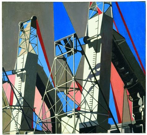 Collection Neuberger Museum of Art, Purchase College, State University of New York, ... Charles Sheeler, Charles Demuth, Industrial Paintings, Industrial Art, Urban Landscape, American Artists, Red White And Blue, American Art, Installation Art