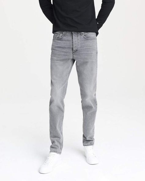 Light Grey Jeans Outfit, Grey Jeans Outfit, Gray Denim Pants, Grey Jeans Men, Denim Jeans Outfit, Jeans Outfit Men, Grey Denim Jeans, Black Jeans Outfit, Mens Fashion Jeans