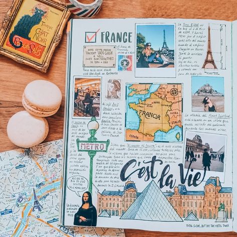 Travel Journal Pages, Diy Photo Book, Travel Journal Scrapbook, Holiday Scrapbook, Travel Art Journal, Travel Collage, Diy Travel Journal, Travel Album, Scrapbook Book