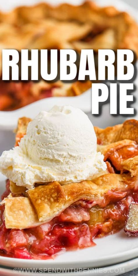 Easy Strawberry Rhubarb Pie, Apple Rhubarb Pie, Rhubarb Pie Recipe, Strawberry Rhubarb Pie Recipe, Pastry Pie Crust, Rhubarb Recipes Pie, Baking Pies, Rhubarb Strawberry, Viral Recipes