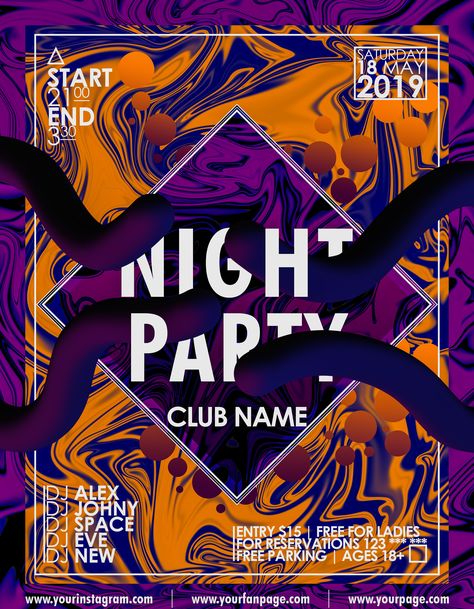 Nightclub Graphic Design, Night Club Poster Design, Nightclub Ideas, Nightclub Poster, Layout Reference, Poster Images, Nightclub Design, New Dj, Gig Poster