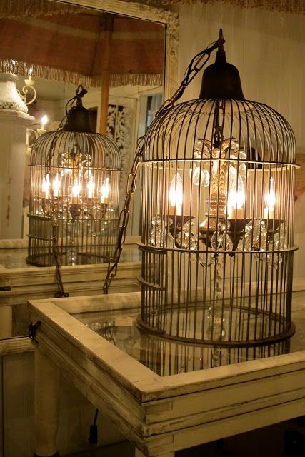 Just Practicing Random Acts of Kindness Hanging Birdcage Decor, Black Bird Cage Decor, Big Frame Ideas, Cage Light Chandelier, Bird Cage Light, Caged Chandelier, Cage Light Fixture, Gothic Chandelier, Birdcage Chandelier