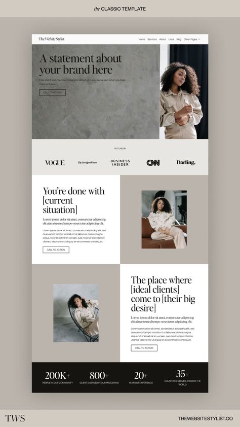 Creative website design Website Design Inspiration Coaching, Kajabi Website Template, Career Coach Branding, Realtor Website Design, Blog Templates Design Layout, Classy Website Design, Consultant Website Design, Infographic Instructions, Coaching Websites