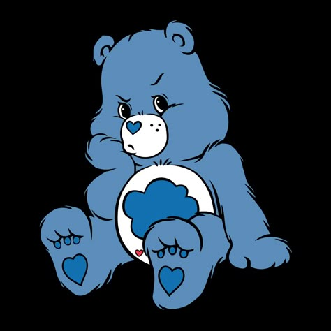 Grumpy Bear Pfp, Grumpy Bear Aesthetic, Care Bear Drawings, Black Care Bear, Blue Care Bear, Bears Birthday Party, Grumpy Care Bear, Care Bears Birthday, Care Bears Birthday Party