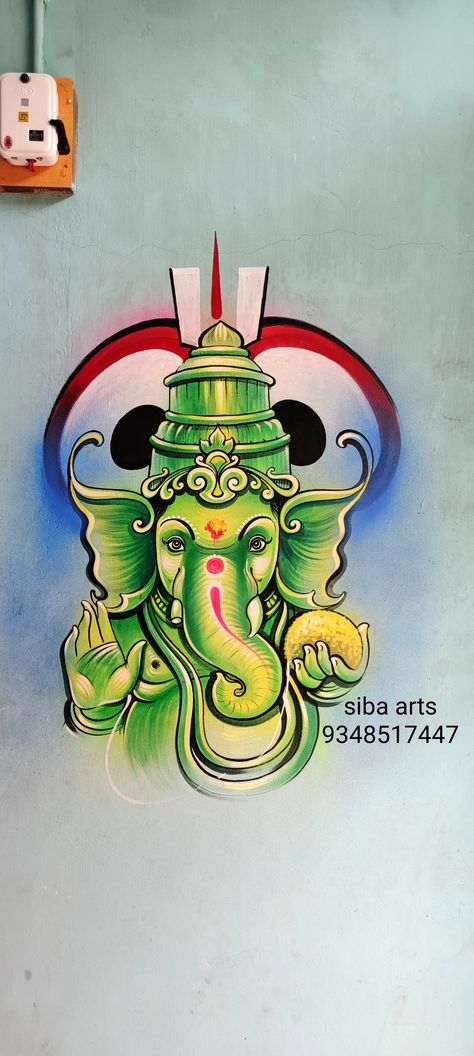 Ganesh Face Drawing, Marriage Painting, Wedding Art Painting, Marriage Wall Art, Marriage Art, Ganesha Sketch, Kali Images, Ganesh Tattoo, Cloth Painting