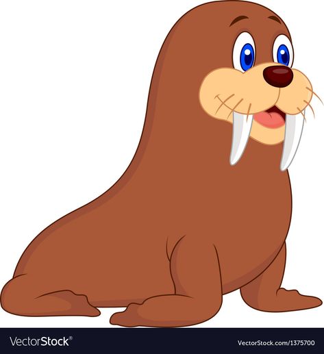 Walrus Cartoon, Cute Walrus, Animale Marine, Phonics Cards, Zoo Art, Cartoon Download, Web Blog, Banner Printing, Facebook Image