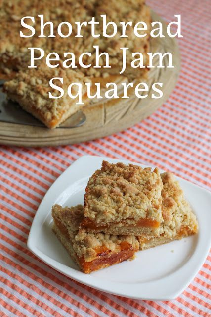 Peach Jam Dessert, Recipes Using Peach Jam, Jam Desserts, Jam Squares, Gluten Free Peach Crisp, Jam Bars, Peach Jelly, Peach Recipes, Baked Peach