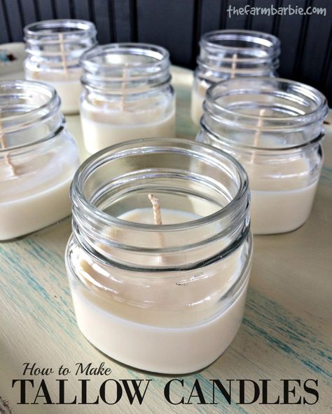 Lard Candles, Tallow Recipes, Homemade Tallow, Make Tallow, Tallow Recipe, Wax Crafts, Tallow Candles, Homemade Candle, Doomsday Prepper