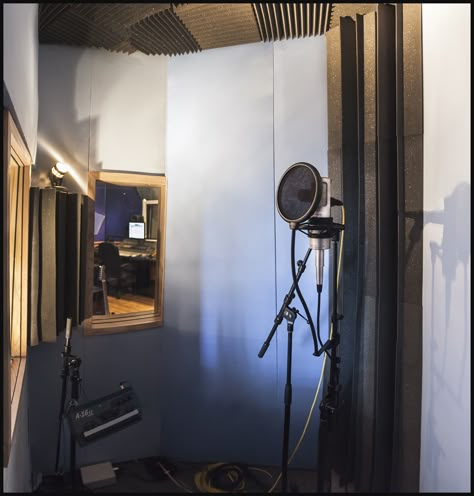 Vocal booth inside #ASP Vocal Practice Room, Vocal Booth, Home Recording Studio Vocal Booth, Vocal Booth Recording Studio, Kpop Radio, Song Recording Studio Aesthetic, Recording Studio Aesthetic, Recording Studio Microphone, Music Bedroom