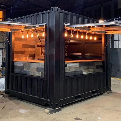 Kiosk Container Conversions | Change The Face Of Street Food | Amobox Food Containers Design, Food Stand Design, Container Coffee Shop, Food Stall Design, Street Food Design, Container Restaurant, Mobile Coffee Shop, Outdoor Restaurant Design, Container Cafe