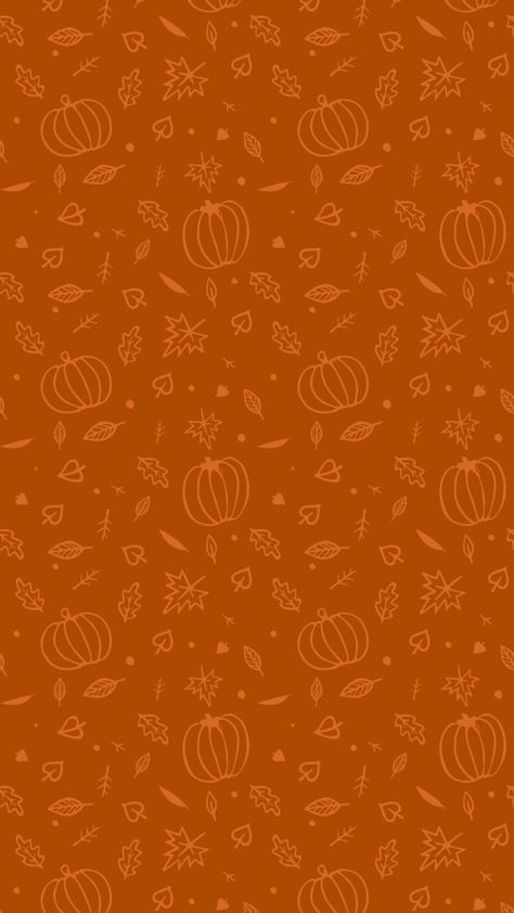 fall pumpkins and leaves pattern Turkey Iphone Wallpaper, Thanksgiving Lockscreen Aesthetic, Yellow Fall Wallpaper, Fall Wallpaper Ipad Backgrounds, Orange Fall Background, Cozy Fall Wallpaper Iphone, Fall Patterns Wallpapers, Cute Orange Background, Minimalist Fall Wallpaper