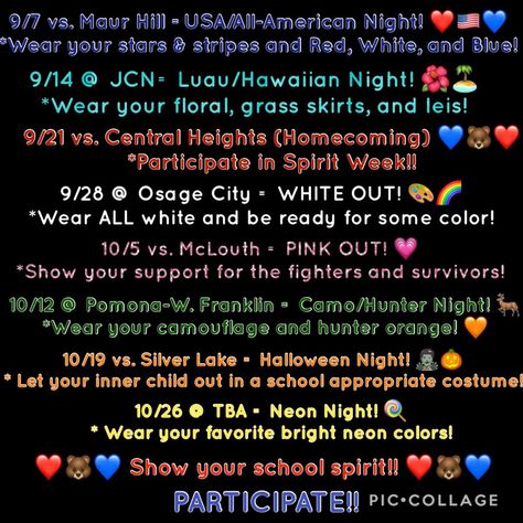 Student Section Themes, High School Games, Student Section, Football Spirit, Football Themes, Neon Nights, Pink Out, Student Council, Good Student