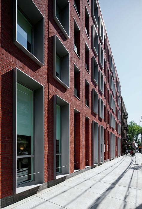 The Hegeman residence community by Cook + Fox, Brownsville, Brooklyn,NY, USA Blinds Bedroom, Farmhouse Blinds, Modern Window Treatments, Modern Blinds, Living Room Blinds, Blinds Design, Outdoor Blinds, Brick Architecture, Brick Facade